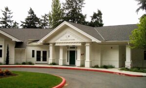 the front of the building, the Peace and Spirituality Center at St. Mary's.