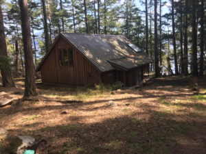 outside of a cabin in the forrest at indralaya mindfulness retreat