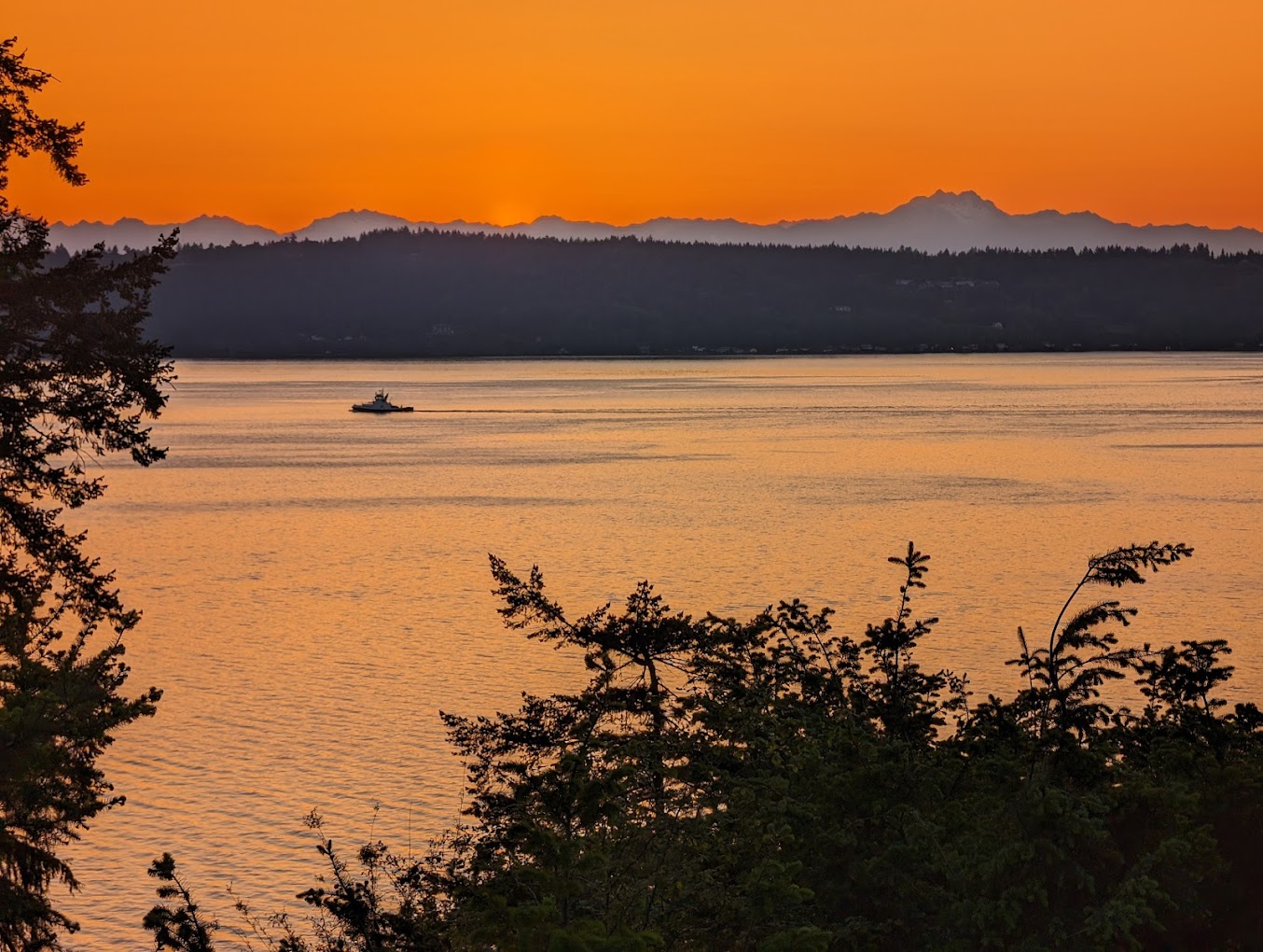 google maps image of view from palisades orange sunset View of the lagoon and ocean from Samish Island Campground, mindfulness meditation retreat location.
